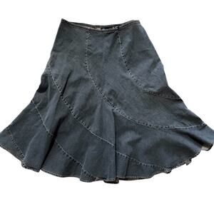Vintage Y2K Relativity Flared Denim Panel Midi Skirt Size 16